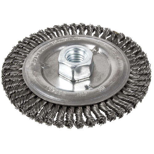 Stringer Bead Brush, 5" Dia., 0.022" Fill, 5/8"-11 Arbor, Steel Distribution Industrielle GC