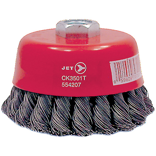 CK3501T High Performance Knot Twisted Cup Brush, 3-1/2" Dia., 0.02" Fill, 5/8"-11 Arbor, Steel Distribution Industrielle GC