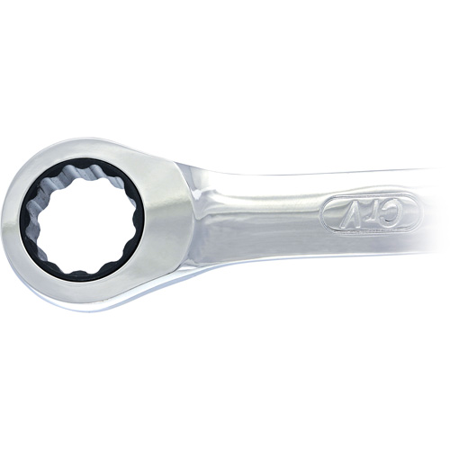 Non-Reversible Long Pattern Ratcheting Combination Wrench, 19 mm, Plain Finish Distribution Industrielle GC