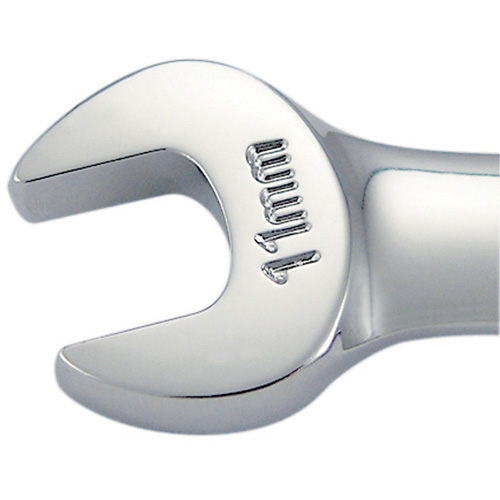 Non-Reversible Long Pattern Ratcheting Combination Wrench, 11 mm, Chrome Finish Distribution Industrielle GC
