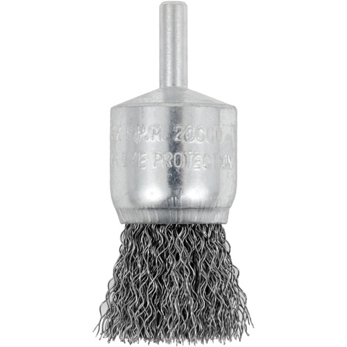 Brosse coupelle sertie mont&eacute;e sur tige, 1", Fils 0,012", Tige 1/4" Distribution Industrielle GC