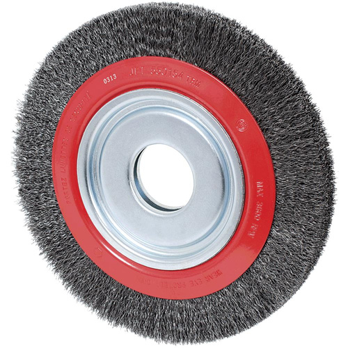 Crimped Wire Wheel, 8" Dia., 0.007" Fill, 1/2"/2"/5/8" Arbor Distribution Industrielle GC