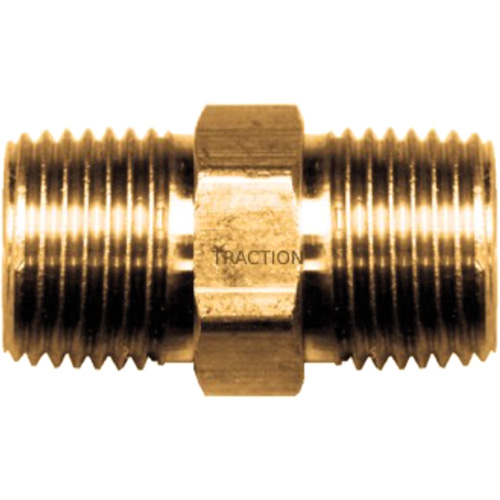 Hex Nipple, Brass, 3/8" x 1/4", NPT x NPT Distribution Industrielle GC