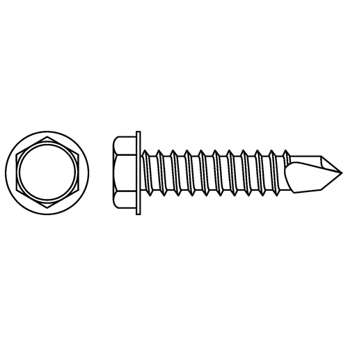 Self Drill Hex Washer, 1/4" x 3/4" L, Stainless Steel Distribution Industrielle GC