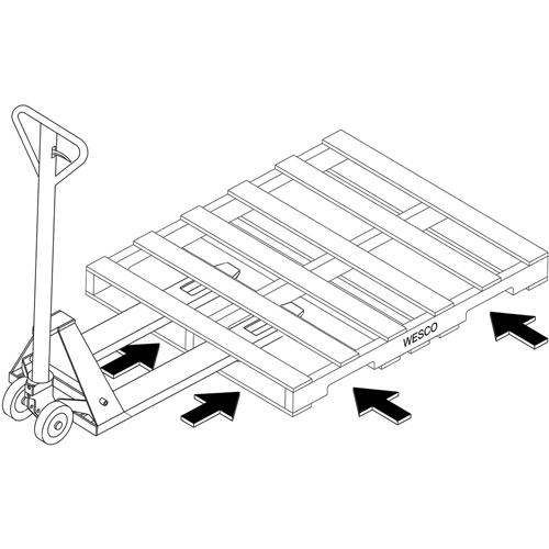 Transpalette hydraulique &agrave; 4 entr&eacute;es, 48" l x 7" la, Capacit&eacute; 4000 lb Distribution Industrielle GC