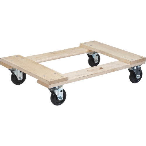 Hardwood Dolly, Polyolefin Wheels, 1000 lbs. Capacity, 18" W x 30" D x 7" H Distribution Industrielle GC