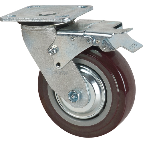Roulette, Pivotant avec frein, 6" (152,4 mm), Polyur&eacute;thane, 850 lb (385 kg) Distribution Industrielle GC