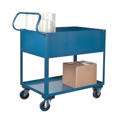 Chariots de service &agrave; bordure profonde, 2 Tiers, 24" la x 47" h x 36" p, Capacit&eacute; 1200 lb Distribution Industrielle GC