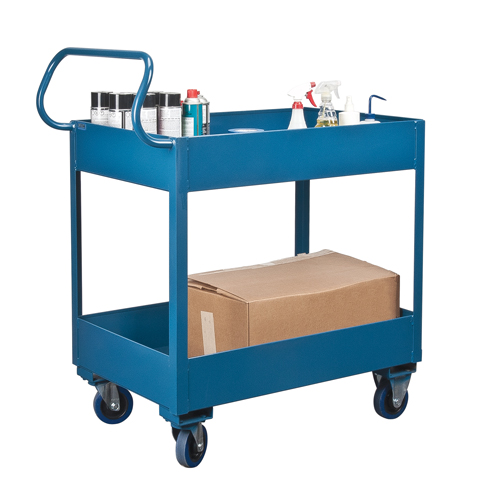 Chariots de service &agrave; bordure profonde, 2 Tiers, 24" la x 47" h x 36" p, Capacit&eacute; 1200 lb Distribution Industrielle GC