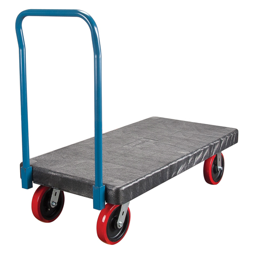 Chariots &agrave; plateforme en plastique, 48" lo x 24" la, 2500 lb cap, Roues Polyur&eacute;thane Distribution Industrielle GC