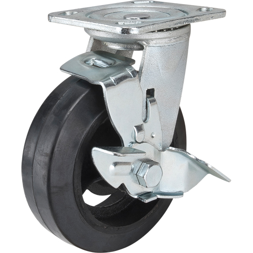 Roulette moul&eacute;, Pivotant avec frein, 6" (152,4 mm), Caoutchouc, 550 lb (249 kg) Distribution Industrielle GC