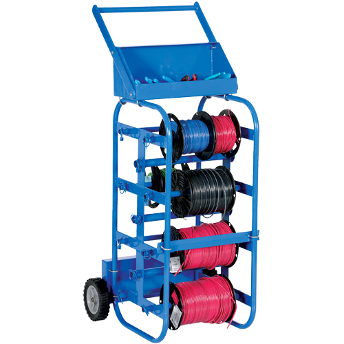 Portable Wire Reel Caddy, Steel, 11 Rod, 19-1/2" W x 43-1/4" H x 17-1/2" D, 150 lbs. Capacity Distribution Industrielle GC