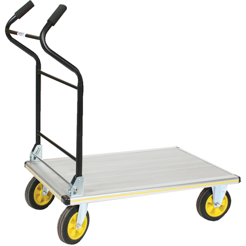 Chariot &agrave; plateforme avec poign&eacute;e ergonomique pliante, Aluminium, 660 lb, 35-1/2" lo x 24" la, Hauteur 41" Distribution Industrielle GC