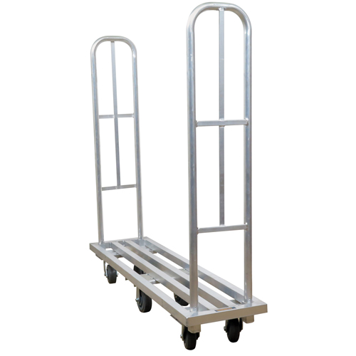 Aluminum U-Boat Platform Truck, 16" W x 63" L, 1322 lbs. Cap., Polyurethane Wheels Distribution Industrielle GC