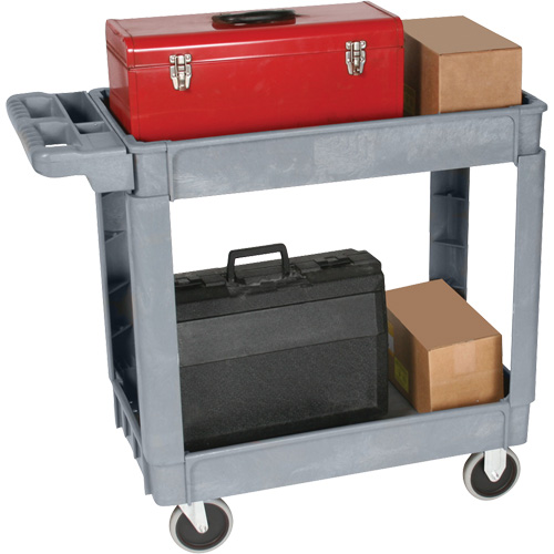 Deluxe Utility Cart, 2 Tiers, 25" x 35-1/2" x 43.5"/43-1/2", 550 lbs. Capacity Distribution Industrielle GC