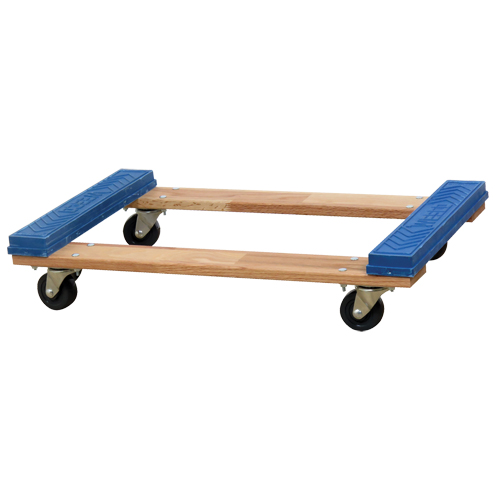 Socle roulant &agrave; plateforme ouverte avec embouts en caoutchouc, Cadre en Bois, 18" la x 30" p x 6" h, Capacit&eacute; de 900 lb Distribution Industrielle GC