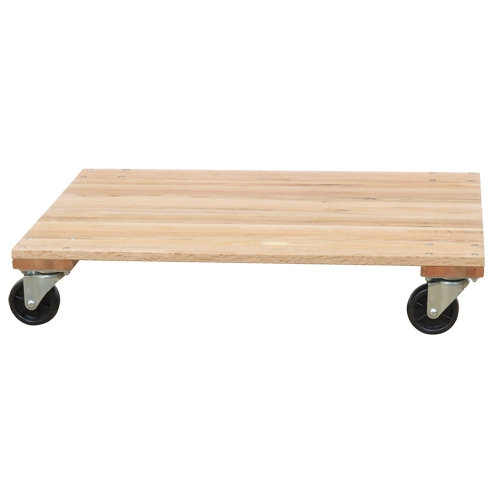 Socle roulant &agrave; plateforme en bois solide, Roues en Caoutchouc, Capacit&eacute; de 1200 lb, 18" la x 30" p x 7" h Distribution Industrielle GC