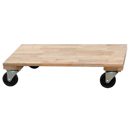 Solid Platform Wood Dolly, Rubber Wheels, 1200 lbs. Capacity, 24" W x 36" D x 7" H Distribution Industrielle GC