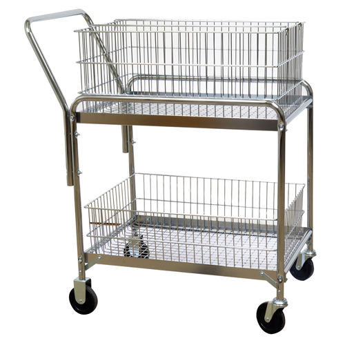 Chariot de bureau en treillis m&eacute;tallique pour le courrier, 200 lb Capacit&eacute;, Chrome, 20" p x 33" la x 37-1/2" h, Chrom&eacute; Distribution Industrielle GC