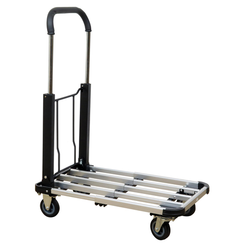 Chariot &agrave; plateforme avec poign&eacute;e pliante, Aluminium, 300 lb, 28" lo x 16" la, Hauteur 37,75" Distribution Industrielle GC
