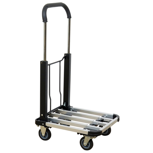 Chariot &agrave; plateforme avec poign&eacute;e pliante, Aluminium, 300 lb, 28" lo x 16" la, Hauteur 37,75" Distribution Industrielle GC