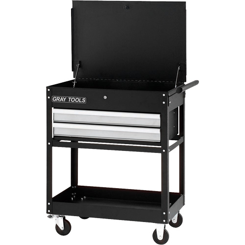 Chariot utilitaire, 2 tiroirs, 30-1/4" lo x 19" la x 35-3/4" h, Noir Distribution Industrielle GC