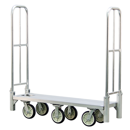 Aluminum U-Boat Folding Bulk Delivery Cart, 18" W x 61" L, 1200 lbs. Cap., Polyurethane Wheels Distribution Industrielle GC