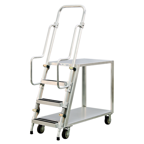 Chariot de pr&eacute;paration en aluminium avec &eacute;chelle, Aluminium, 22" la x 51-1/2" p, 2 tablettes, Capacit&eacute; 800 lb Distribution Industrielle GC