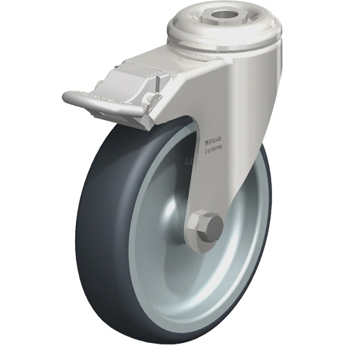 Stainless Steel Thermoplastic Elastomer Caster, Swivel with Brake, 5" (127 mm) Dia., 265 lbs. (120 kg.) Capacity Distribution Industrielle GC