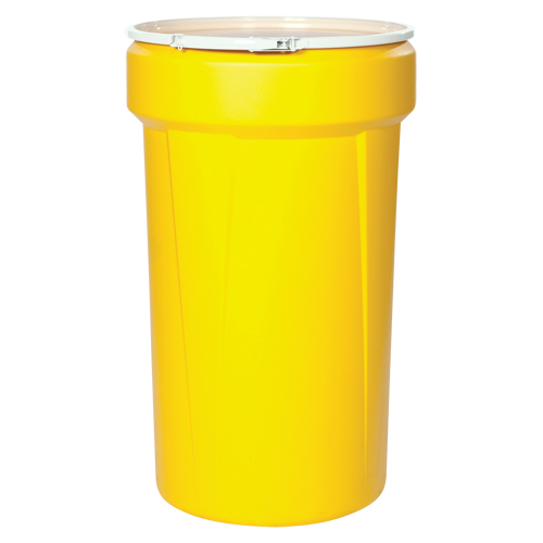 Nestable Polyethylene Drum, 30 US gal (25 imp. gal.), Open Top, Yellow Distribution Industrielle GC