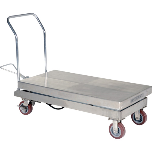 Table &eacute;l&eacute;vatrice hydraulique manuelle &agrave; ciseaux, 47" lo x 24" la, Partiellement en acier inoxydable, Capacit&eacute; 2000 lb Distribution Industrielle GC