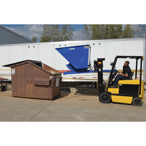 Self-Dumping Hopper, Steel, 1 cu.yd., Blue Distribution Industrielle GC