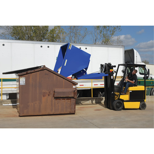 Self-Dumping Hopper, Steel, 1 cu.yd., Blue Distribution Industrielle GC
