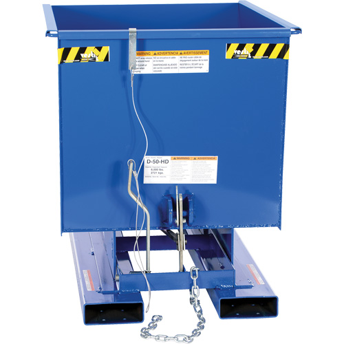 Self-Dumping Hopper, Steel, 1/2 cu.yd., Blue Distribution Industrielle GC