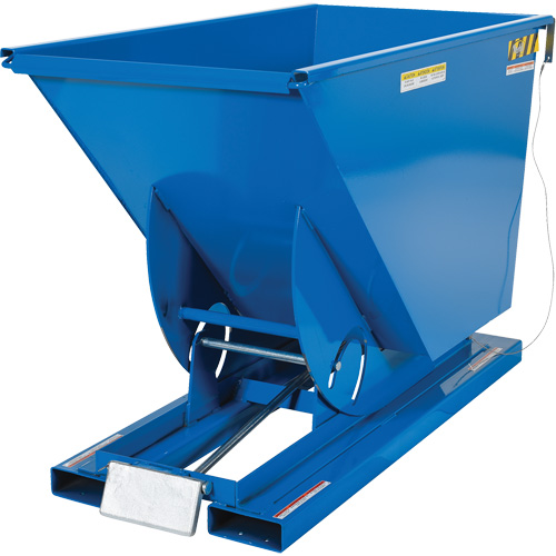 Self-Dumping Hopper, Steel, 3/4 cu.yd., Blue Distribution Industrielle GC