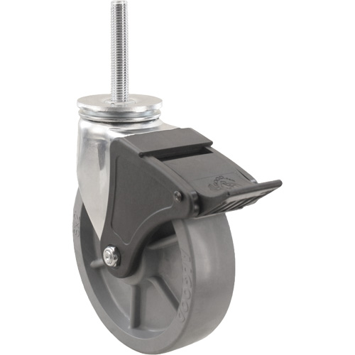 Emaxx Envirothane Caster, Swivel with Brake, 4" (101.6 mm) Dia., 1000 lbs. (453.6 kg.) Capacity Distribution Industrielle GC