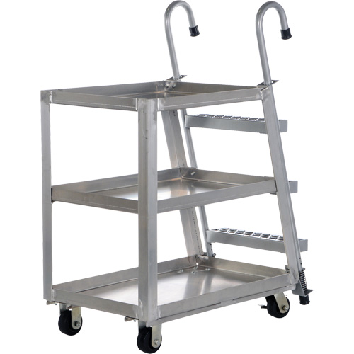 Chariot de pr&eacute;l&egrave;vement de stock, Aluminium, 21-7/8" la x 40" p, 3 tablettes, Capacit&eacute; 660 lb Distribution Industrielle GC