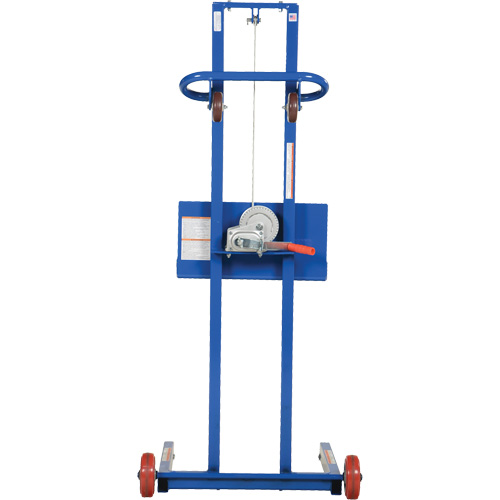 Plateforme &eacute;l&eacute;vatrice &agrave; profil bas pour charge l&eacute;g&egrave;re, M&eacute;canisme Treuil manuel, Capacit&eacute; de 400 lb, Levage max de 55" Distribution Industrielle GC