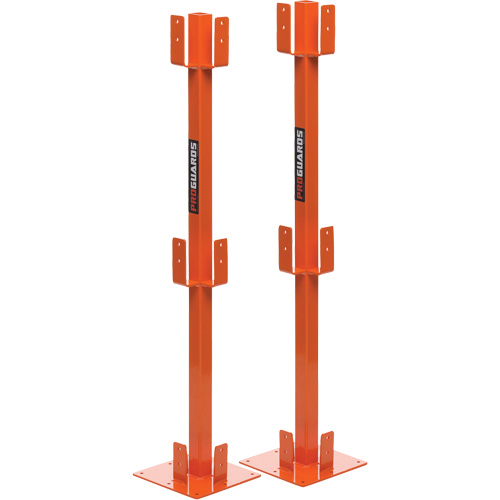 Poteaux temporaires ProGuards pour barri&egrave;re de s&eacute;curit&eacute;, 8" la x 39" h, Orange Distribution Industrielle GC