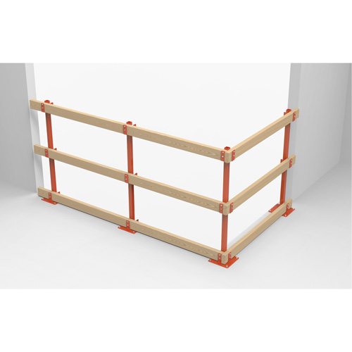 Poteaux temporaires ProGuards pour barri&egrave;re de s&eacute;curit&eacute;, 8" la x 39" h, Orange Distribution Industrielle GC