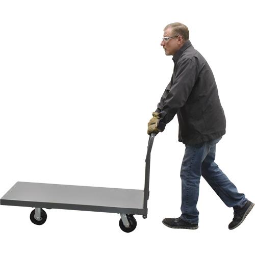 Chariot &agrave; plateforme, 48" lo x 24" la x Capacit&eacute; 2000 lb, Roues en Caoutchouc Distribution Industrielle GC