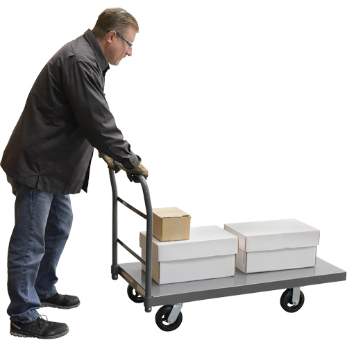 Chariot &agrave; plateforme, 48" lo x 24" la x Capacit&eacute; 2000 lb, Roues en Caoutchouc Distribution Industrielle GC