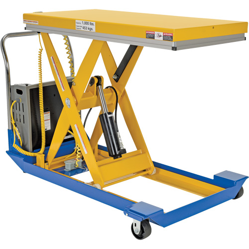 Table &eacute;l&eacute;vatrice aliment&eacute;e c. c. et manuelle &agrave; ciseaux, Acier, 48" lo x 24" la, Capacit&eacute; 1000 lb Distribution Industrielle GC