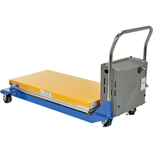 Table &eacute;l&eacute;vatrice aliment&eacute;e c. c. et manuelle &agrave; ciseaux, Acier, 48" lo x 24" la, Capacit&eacute; 1000 lb Distribution Industrielle GC