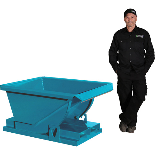 Conteneur autobasculeur robuste, Acier, 1/4 vg³, Bleu Distribution Industrielle GC