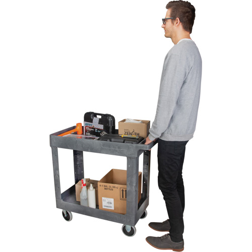 Chariot utilitaire pour l'entretien, 2 tiers, 16-1/2" x 32-1/2" x 34-1/2", Capacit&eacute; 550 lb Distribution Industrielle GC