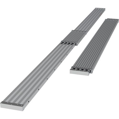 Planche de travail t&eacute;lescopique, 204" la x 12" pr, Capacit&eacute; de 250 lb, D&eacute;mont&eacute; Distribution Industrielle GC