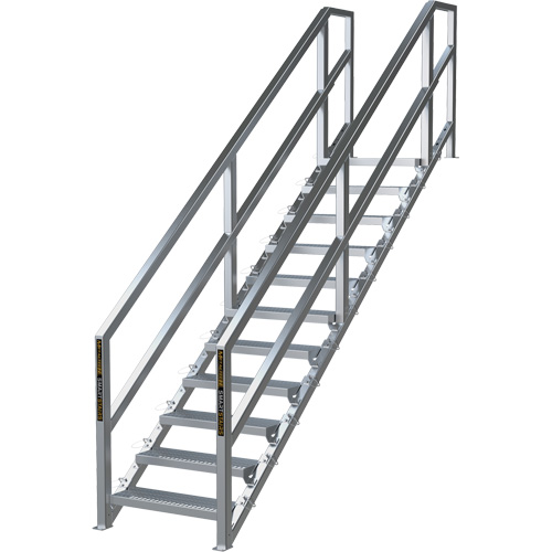 SmartStairs 11-16 Steps Modular Construction Stair System, 120" H Distribution Industrielle GC