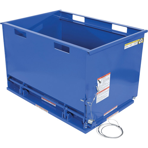 Contenant autobasculeur &agrave; fond ouvrant, Acier, 1 vg³, Bleu Distribution Industrielle GC