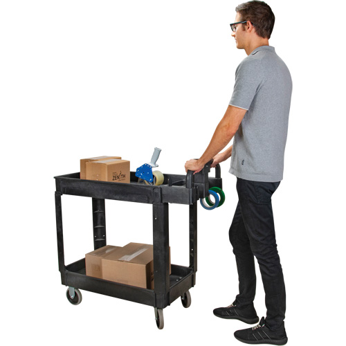 Chariot utilitaire, 2 tiers, 17-1/8" x 33-1/2" x 37-5/8", Capacit&eacute; 550 lb Distribution Industrielle GC